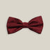 Burgundy silk bow tie with a tonal woven paisley pattern, front view