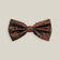 Rust silk bow tie with a dark contrasting woven paisley pattern, front view