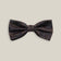 Dark brown silk bow tie with a subtle woven paisley pattern, front view