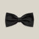 Black pre-tied bow tie with a finely textured woven silk finish