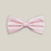 Soft pink pre-tied bow tie with a finely textured woven silk finish