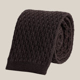 Brown Knitted Cotton Tie rolled