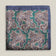 Green printed silk pocket square with large brown, ivory and muted blue paisley motifs and a contrasting navy border.