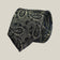 Dark green paisley 100% silk tie by Stockholm Kravatt, rolled detail view