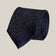 Navy paisley 100% silk tie by Stockholm Kravatt, rolled detail view
