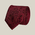 Burgundy paisley 100% silk tie by Stockholm Kravatt, rolled detail view