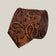 Bronze paisley 100% silk tie by Stockholm Kravatt, rolled detail view