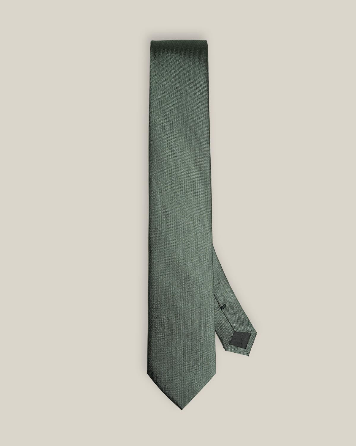 Stockholm Kravatt muted green pure silk tie with a fine textured surface