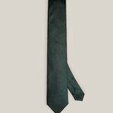 Stockholm Kravatt forest green pure silk tie with a subtle Oxford texture