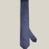 Full view of blue Oxford silk tie with subtle woven texture