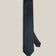 Full view of navy blue Oxford silk tie with subtle woven texture