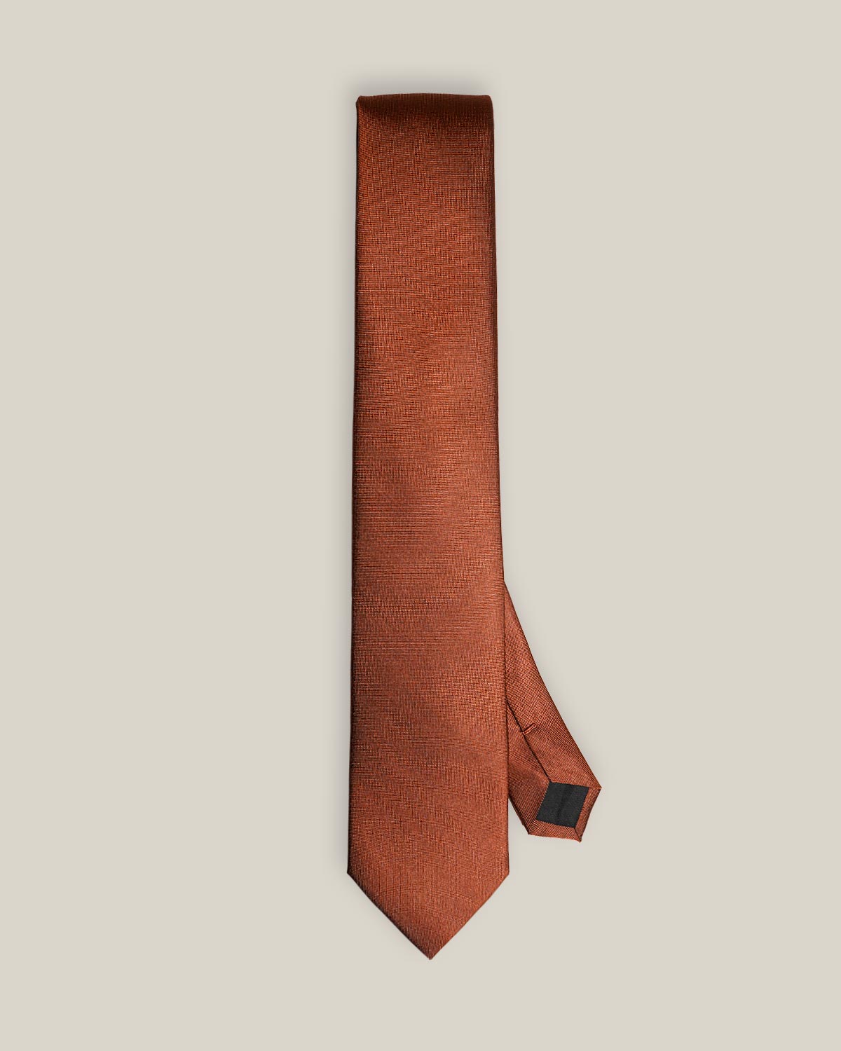 Stockholm Kravatt rust-coloured pure silk tie with a subtle Oxford texture