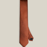 Stockholm Kravatt rust-coloured pure silk tie with a subtle Oxford texture