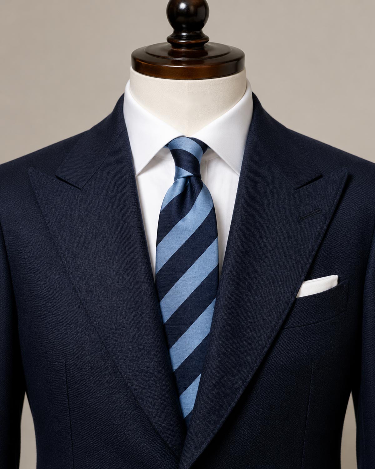 Navy & Light Blue Regimental Striped Silk Tie