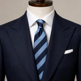 Navy & Light Blue Regimental Striped Silk Tie