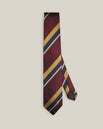 Burgundy Club Stripe Silk Tie — full length view