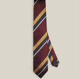 Burgundy Club Stripe Silk Tie — full length view