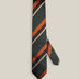 Forest Green Club Stripe Silk Tie — full length view
