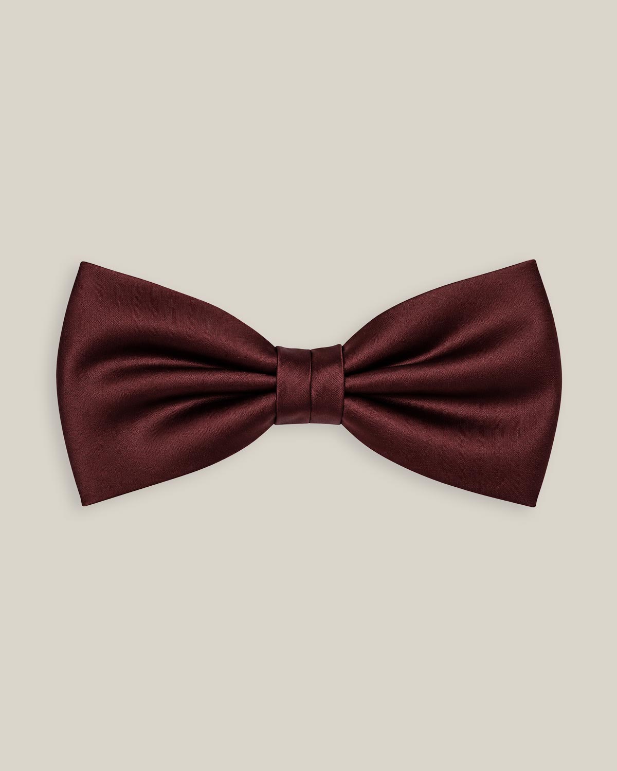 Burgundy silk satin pre-tied bow tie by Stockholm Kravatt